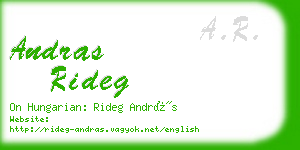 andras rideg business card